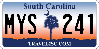 SC license plate MYS241