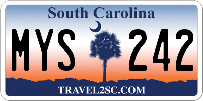 SC license plate MYS242