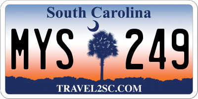 SC license plate MYS249