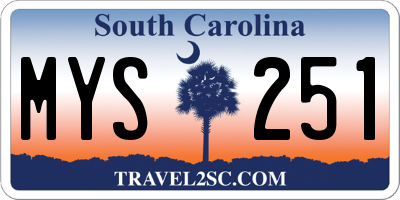 SC license plate MYS251
