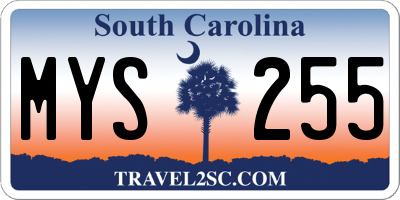 SC license plate MYS255
