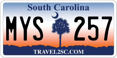 SC license plate MYS257