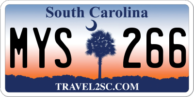 SC license plate MYS266