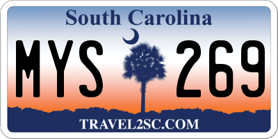 SC license plate MYS269