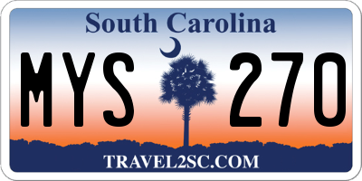 SC license plate MYS270
