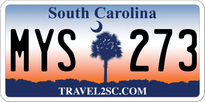 SC license plate MYS273