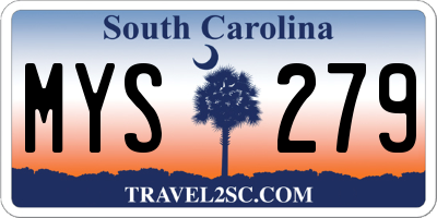 SC license plate MYS279