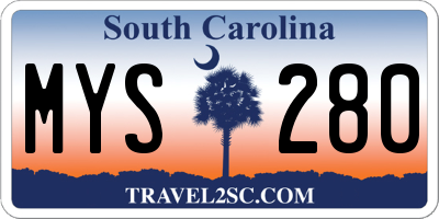 SC license plate MYS280