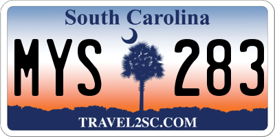 SC license plate MYS283
