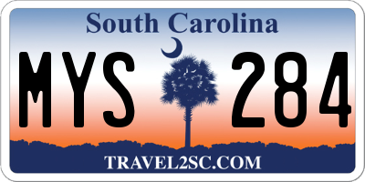 SC license plate MYS284