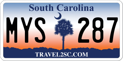SC license plate MYS287