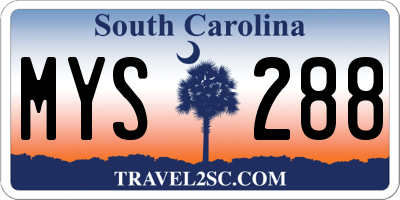 SC license plate MYS288