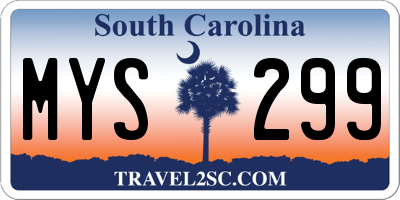 SC license plate MYS299