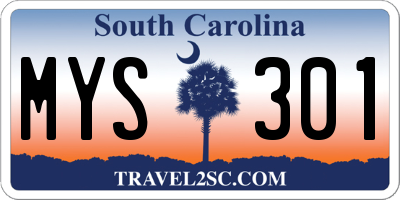 SC license plate MYS301