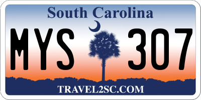 SC license plate MYS307