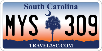 SC license plate MYS309