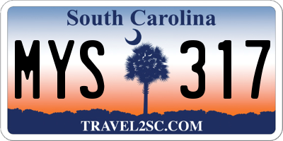 SC license plate MYS317