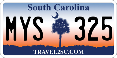 SC license plate MYS325