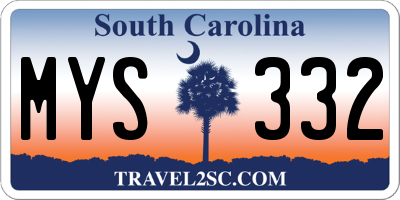 SC license plate MYS332