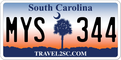 SC license plate MYS344