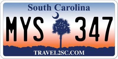 SC license plate MYS347