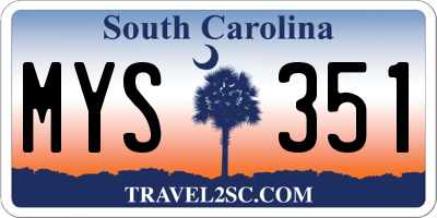 SC license plate MYS351