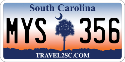 SC license plate MYS356