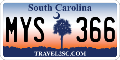 SC license plate MYS366