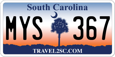 SC license plate MYS367