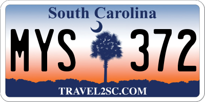 SC license plate MYS372