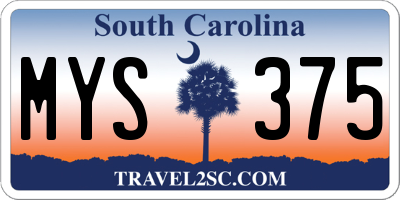 SC license plate MYS375