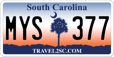 SC license plate MYS377
