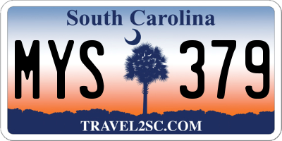 SC license plate MYS379