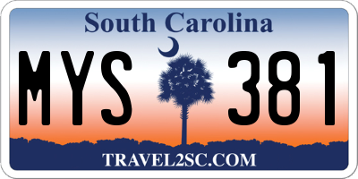 SC license plate MYS381