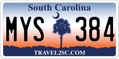 SC license plate MYS384