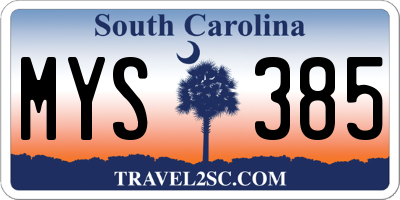 SC license plate MYS385