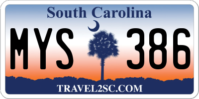 SC license plate MYS386