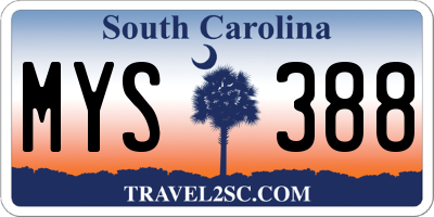 SC license plate MYS388