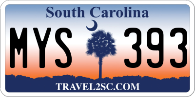 SC license plate MYS393