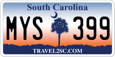 SC license plate MYS399