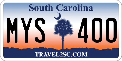 SC license plate MYS400