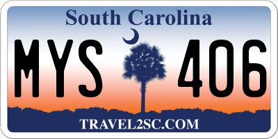 SC license plate MYS406