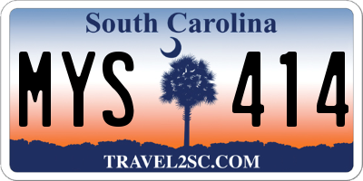 SC license plate MYS414