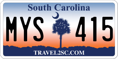 SC license plate MYS415