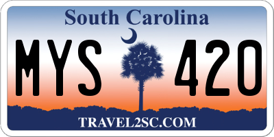 SC license plate MYS420