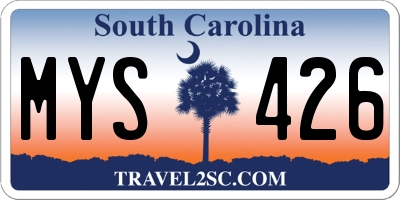 SC license plate MYS426