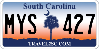 SC license plate MYS427