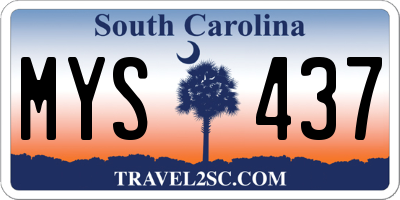SC license plate MYS437
