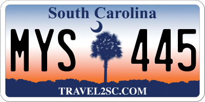 SC license plate MYS445