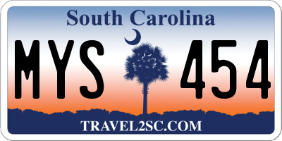 SC license plate MYS454